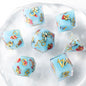 Liquid Core Resin Polyhedral Dice Set, 7-Piece DND D20 Moving Quicksand Dice for Tabletop RPG