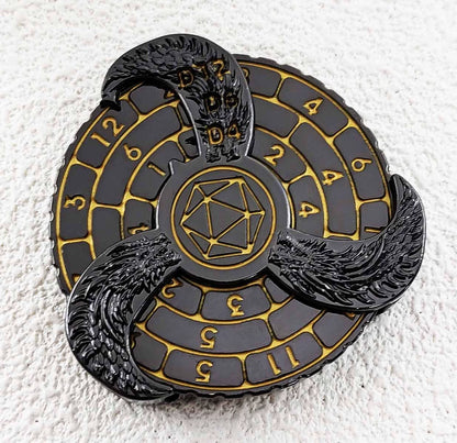 7-in-1 Metal Fidget Spinner DND Dice Polyhedral Roulette Spinner for D&D, TTRPG, MTG Board Games with Gift Box