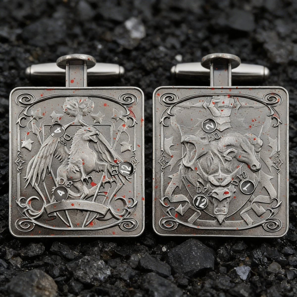Novelty Cthulhu 3-Headed Monster Press Spinner Metal Dice, 7-in-1 Gyro Roulette D20 Polyhedral Dice for COC DND RPG Tabletop Board Game