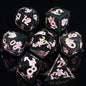 LuxeRoll Handmade Resin DND Dice Set with Gift Box - 7-Piece Sharp Edge Polyhedral RPG Tabletop Gaming Dice