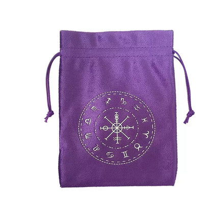 Luxury Velvet Tarot Card Drawstring Bag - Soft Storage Pouch for Oracle Cards, Crystals, Dice and Jewelry (13x18cm)