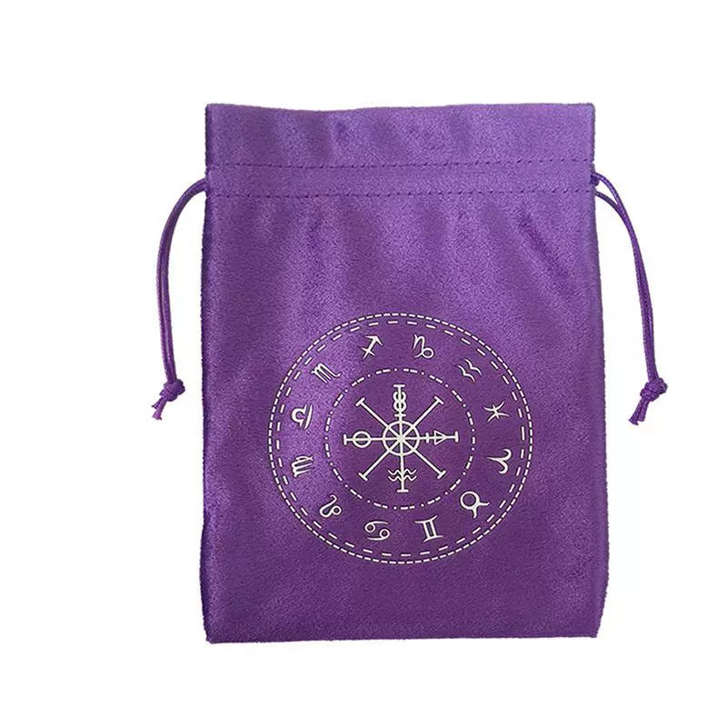 Luxury Velvet Tarot Card Drawstring Bag - Soft Storage Pouch for Oracle Cards, Crystals, Dice and Jewelry (13x18cm)