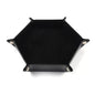 Hexagonal Velvet Dice Tray Collapsible Rolling Holder for DND RPG Tabletop Board Gaming and Storage