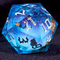 Liquid Core Starry Quicksand DND Polyhedral Dice Set, D20 RPG Tabletop Gaming Dice with Metal Tin and Velvet Pouch