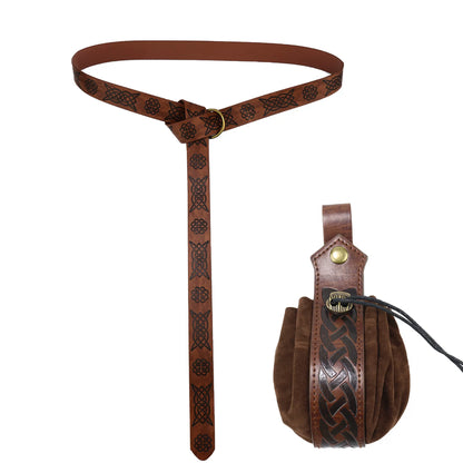 Vintage Drawstring D&D Dice Bag Expandable Dice Rolling Tray Medieval Waist Pouch for RPG Tabletop Gaming