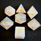 Original Opal Gemstone DND Dice Set Demon Dragon Engraved Polyhedral RPG Dice for D&D COC Tabletop Gaming Collectible (7-Piece)