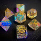 Iridescent Dragon Crystal Polyhedral Dice Set for DND, COC & TRPG Tabletop Gaming