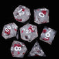 LuxeRoll Handmade Resin DND Dice Set with Gift Box - 7-Piece Sharp Edge Polyhedral RPG Tabletop Gaming Dice