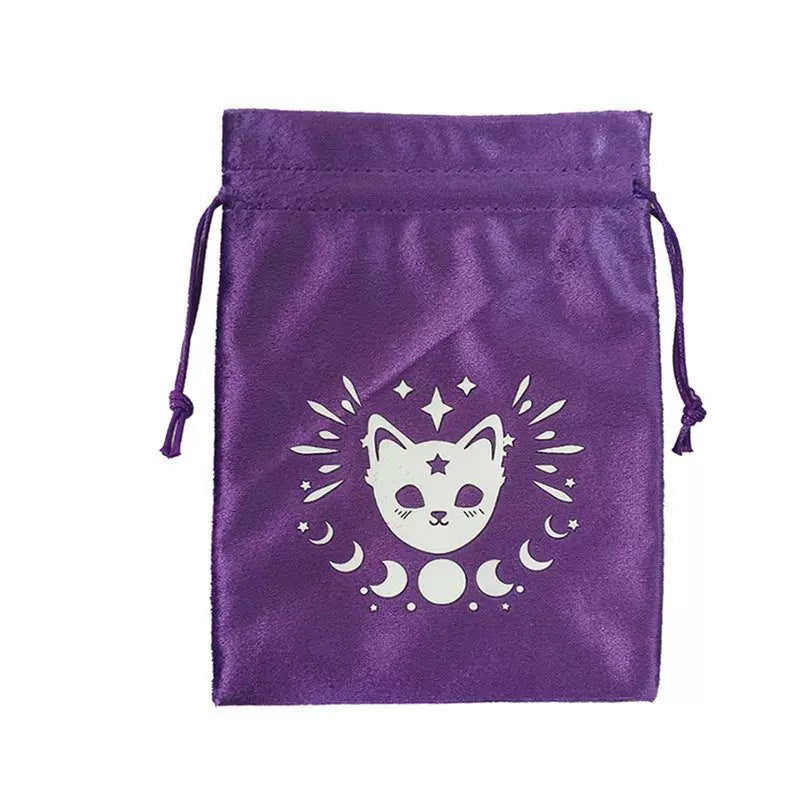 Luxury Velvet Tarot Card Drawstring Bag - Soft Storage Pouch for Oracle Cards, Crystals, Dice and Jewelry (13x18cm)