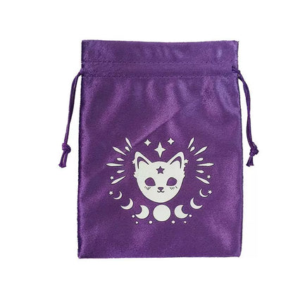 Luxury Velvet Tarot Card Drawstring Bag - Soft Storage Pouch for Oracle Cards, Crystals, Dice and Jewelry (13x18cm)