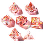 Mini Planet DND Handmade Resin Dice Galaxy Pink Sharp Edge Polyhedral Dice Set for TRPG Dungeons & Dragons Tabletop Gaming