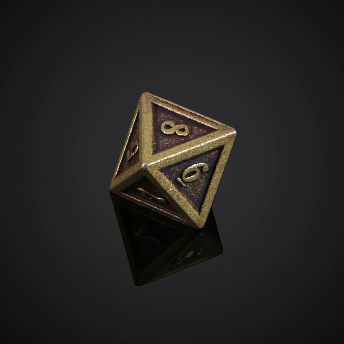 Antique Bronze Metal Polyhedral Dice Set for D&D DND Tabletop RPG Role-Playing Gaming