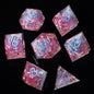 LuxeRoll Handmade Resin DND Dice Set with Gift Box - 7-Piece Sharp Edge Polyhedral RPG Tabletop Gaming Dice