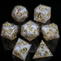 LuxeRoll Handmade Resin DND Dice Set with Gift Box - 7-Piece Sharp Edge Polyhedral RPG Tabletop Gaming Dice