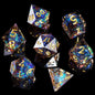 Mini Planet Handmade Resin DND Dice Set, 7-Piece Polyhedral RPG Dice with Gift Box for Dungeons and Dragons Tabletop Gaming