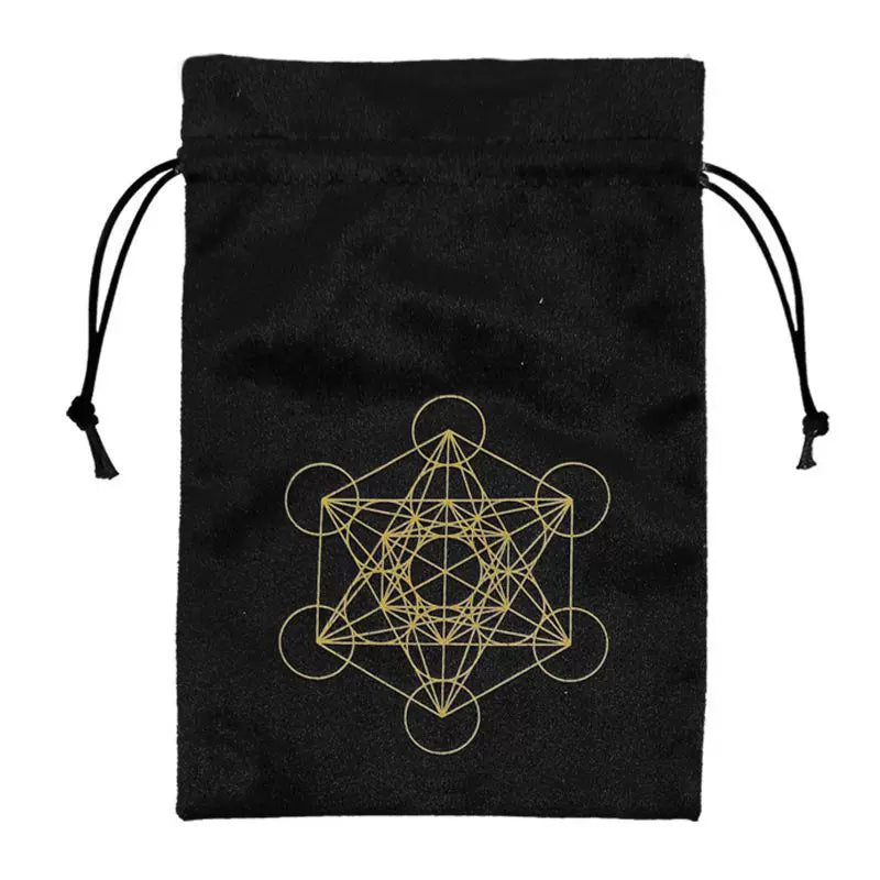 Luxury Velvet Tarot Card Drawstring Bag - Soft Storage Pouch for Oracle Cards, Crystals, Dice and Jewelry (13x18cm)