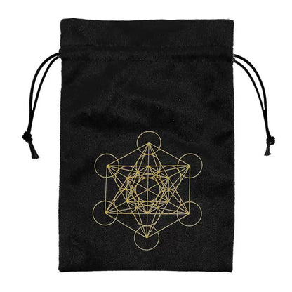 Luxury Velvet Tarot Card Drawstring Bag - Soft Storage Pouch for Oracle Cards, Crystals, Dice and Jewelry (13x18cm)
