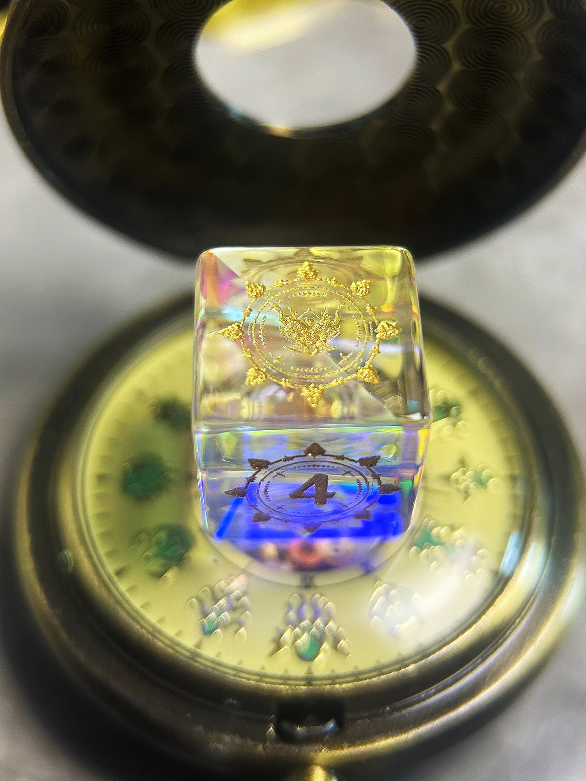 Iridescent Dragon Crystal Polyhedral Dice Set for DND, COC & TRPG Tabletop Gaming