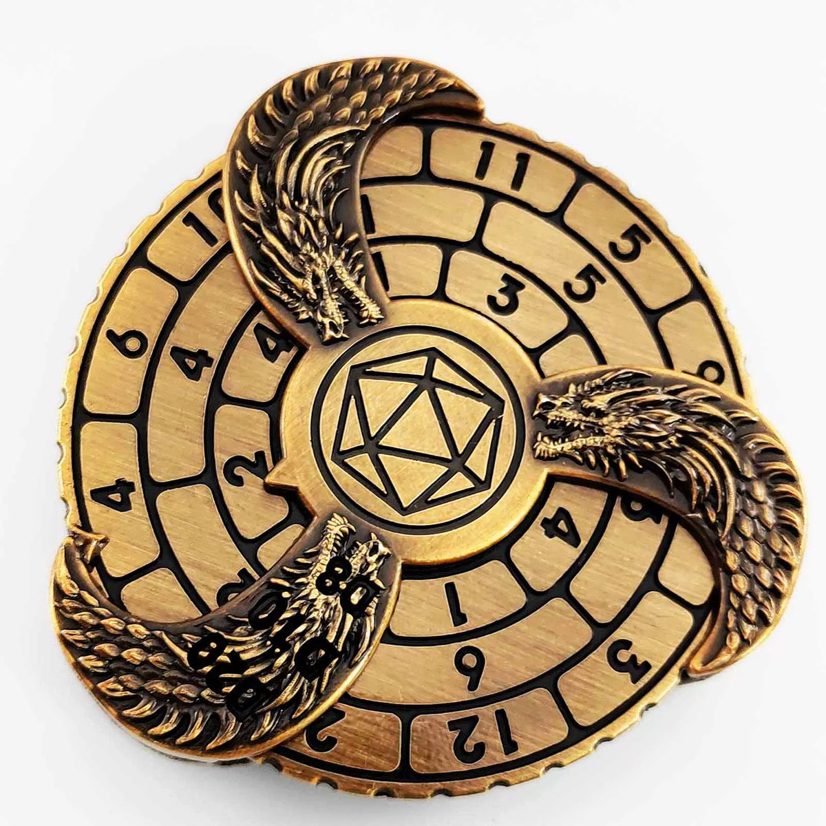 7-in-1 Metal Fidget Spinner DND Dice Polyhedral Roulette Spinner for D&D, TTRPG, MTG Board Games with Gift Box