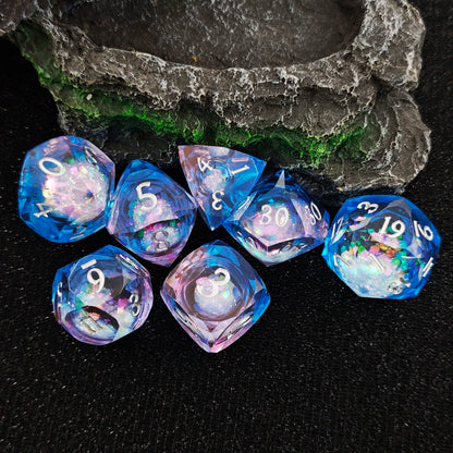 Liquid Core Quicksand Resin DND Dice Set for Dungeons & Dragons TRPG RPG Tabletop Gaming