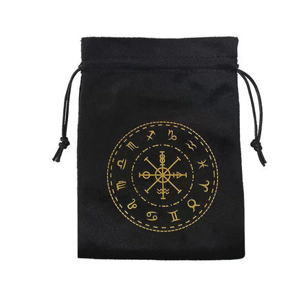 Luxury Velvet Tarot Card Drawstring Bag - Soft Storage Pouch for Oracle Cards, Crystals, Dice and Jewelry (13x18cm)
