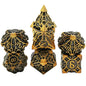 Solid Metal Sharp Edge RPG Dice Set Dragon Scale Polyhedral Gaming Dice for DND COC Warhammer Tabletop Games Collectible Gift