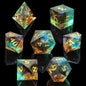 Floating Dragon Eye Polyhedral Dice Set Liquid Core RPG Dice for DND COC Tabletop Games
