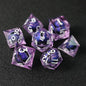 Liquid Core Sharp Edge Resin Dice Set, Floating Dragon Eye Polyhedral D&D TTRPG Tabletop Dice with Metal Box & Velvet Pouch