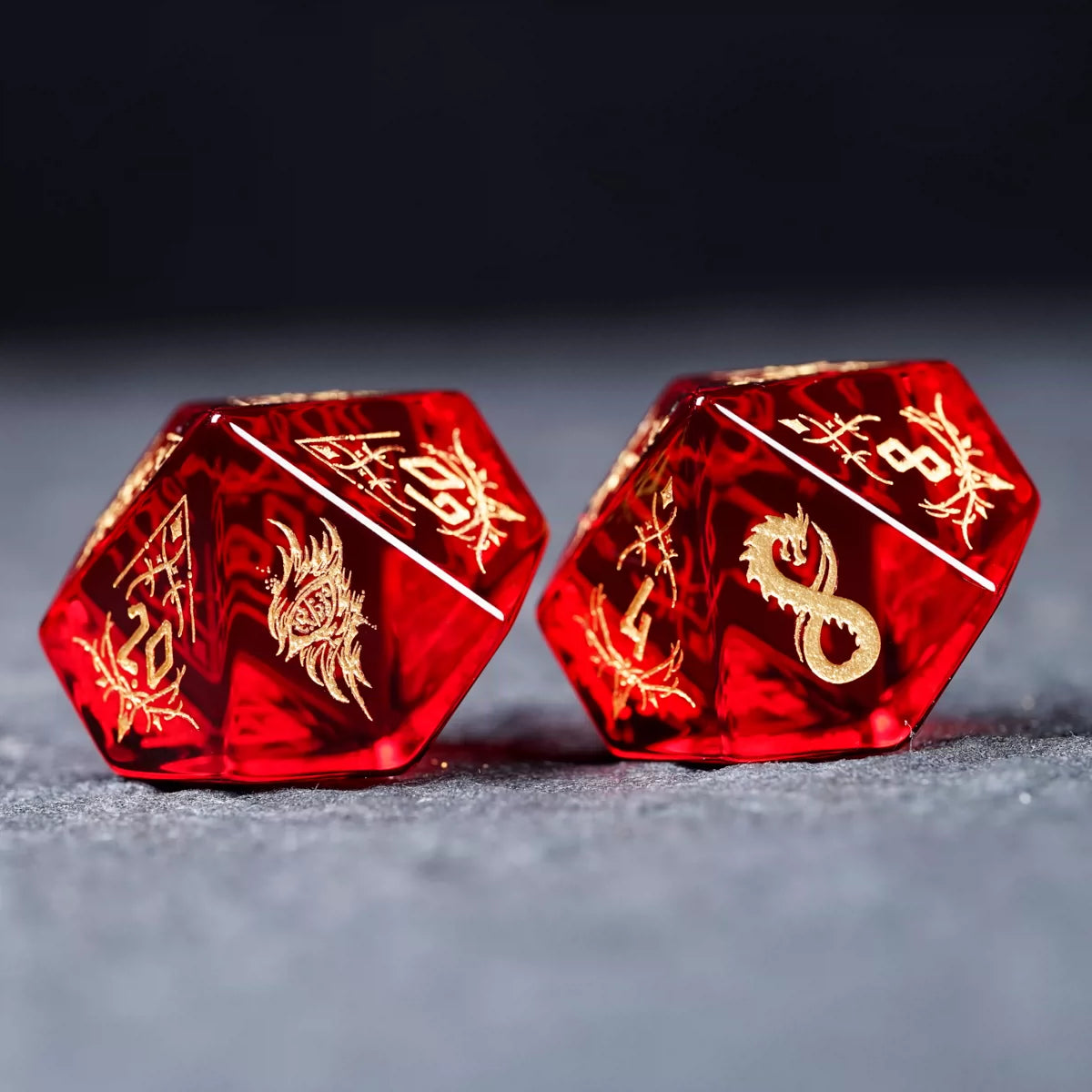 Natural Garnet Crystal DND Dice Set, Polyhedral Gemstone D20 Dice for Call of Cthulhu TTRPG