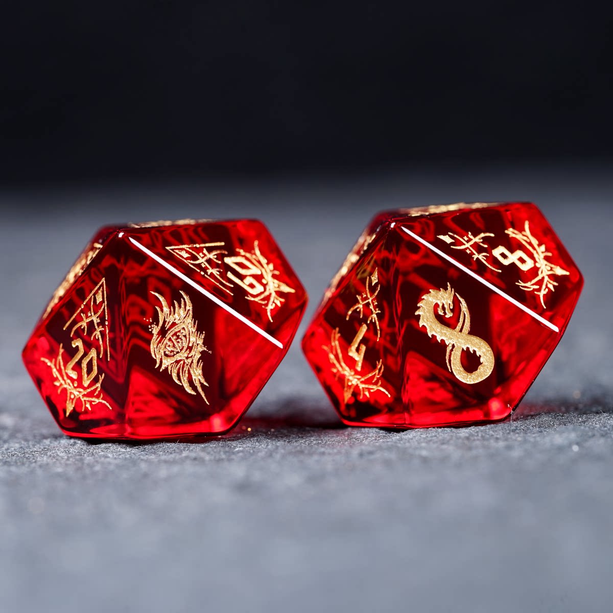 Natural Garnet Crystal DND Dice Set, Polyhedral Gemstone D20 Dice for Call of Cthulhu TTRPG