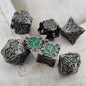 Solid Metal Sharp Edge RPG Dice Set Dragon Scale Polyhedral Gaming Dice for DND COC Warhammer Tabletop Games Collectible Gift