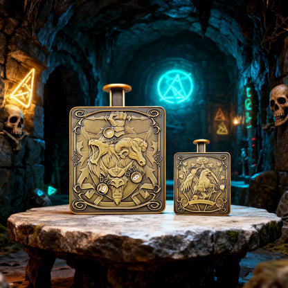 Novelty Cthulhu 3-Headed Monster Press Spinner Metal Dice, 7-in-1 Gyro Roulette D20 Polyhedral Dice for COC DND RPG Tabletop Board Game