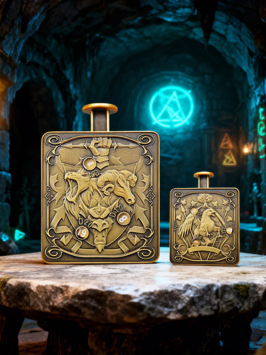 Novelty Cthulhu 3-Headed Monster Press Spinner Metal Dice, 7-in-1 Gyro Roulette D20 Polyhedral Dice for COC DND RPG Tabletop Board Game