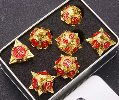 Metal Polyhedral DND Dice Set for Tabletop RPG, Cthulhu & D&D Gaming, Heavy Duty Zinc Alloy Dice with Storage Case