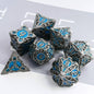 Solid Metal Sharp Edge RPG Dice Set Dragon Scale Polyhedral Gaming Dice for DND COC Warhammer Tabletop Games Collectible Gift