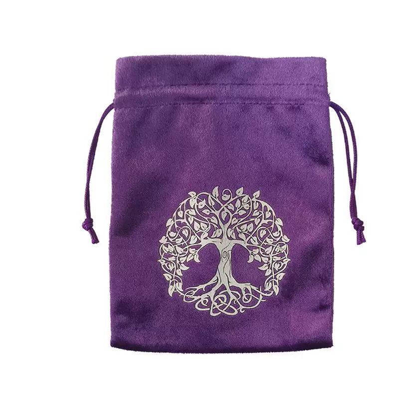 Luxury Velvet Tarot Card Drawstring Bag - Soft Storage Pouch for Oracle Cards, Crystals, Dice and Jewelry (13x18cm)