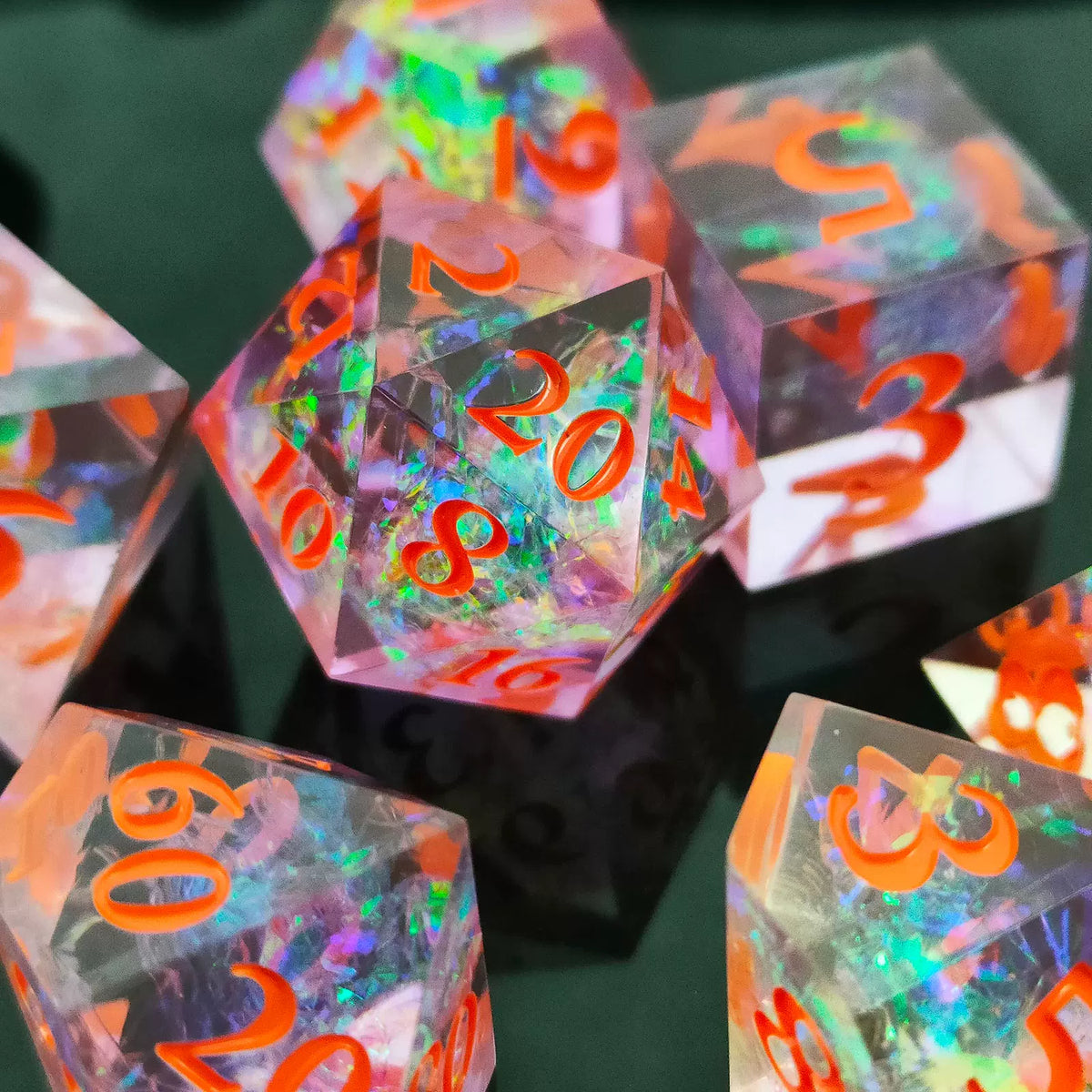 Floating Dragon Eye Polyhedral Dice Set Liquid Core RPG Dice for DND COC Tabletop Games
