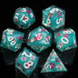 LuxeRoll Handmade Resin DND Dice Set with Gift Box - 7-Piece Sharp Edge Polyhedral RPG Tabletop Gaming Dice