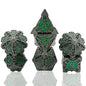 Solid Metal Sharp Edge RPG Dice Set Dragon Scale Polyhedral Gaming Dice for DND COC Warhammer Tabletop Games Collectible Gift