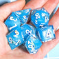 LuxeRoll Handmade Resin DND Dice Set with Gift Box - 7-Piece Sharp Edge Polyhedral RPG Tabletop Gaming Dice