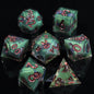 LuxeRoll Handmade Resin DND Dice Set with Gift Box - 7-Piece Sharp Edge Polyhedral RPG Tabletop Gaming Dice