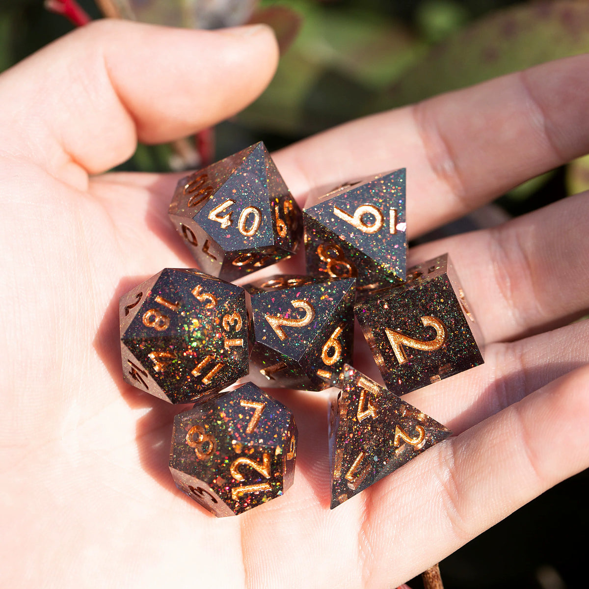 Mini Planet Resin Polyhedral DND Dice Set Mystic Space RPG Dice for Dungeons and Dragons TRPG Tabletop Games