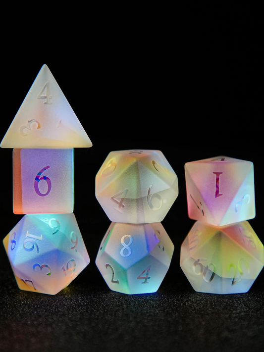 GBTDICE幻彩水晶磨砂凸字骰子COC跑团骰麻将筛子宝石定制DND骰子