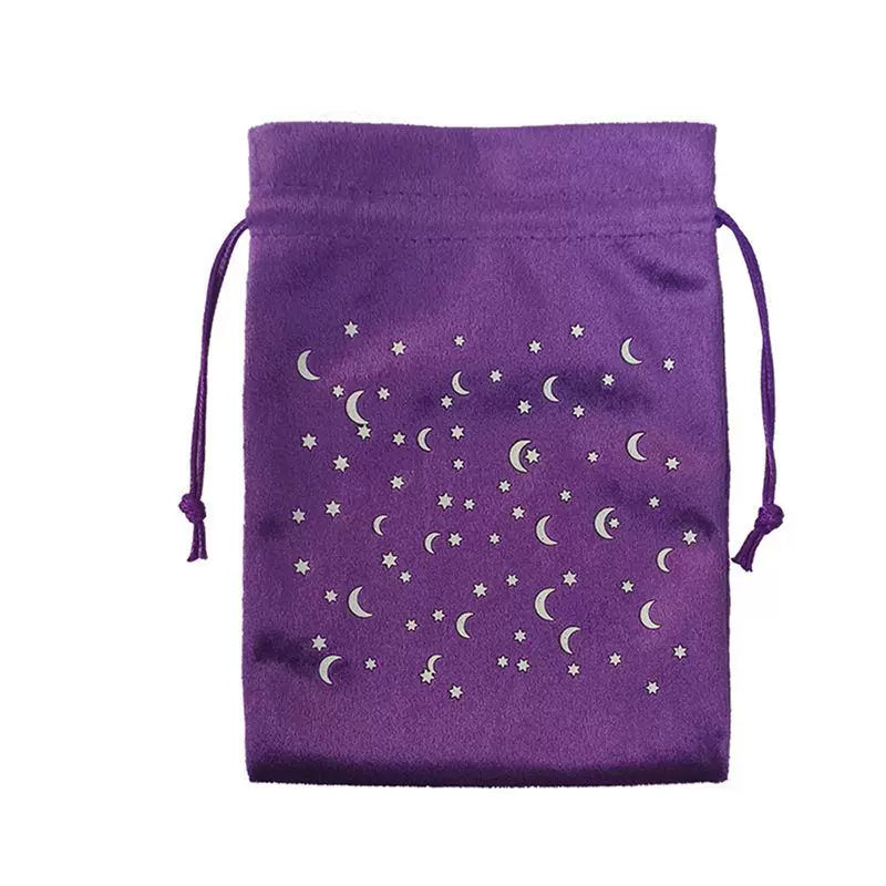 Luxury Velvet Tarot Card Drawstring Bag - Soft Storage Pouch for Oracle Cards, Crystals, Dice and Jewelry (13x18cm)