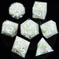 LuxeRoll Handmade Resin DND Dice Set with Gift Box - 7-Piece Sharp Edge Polyhedral RPG Tabletop Gaming Dice
