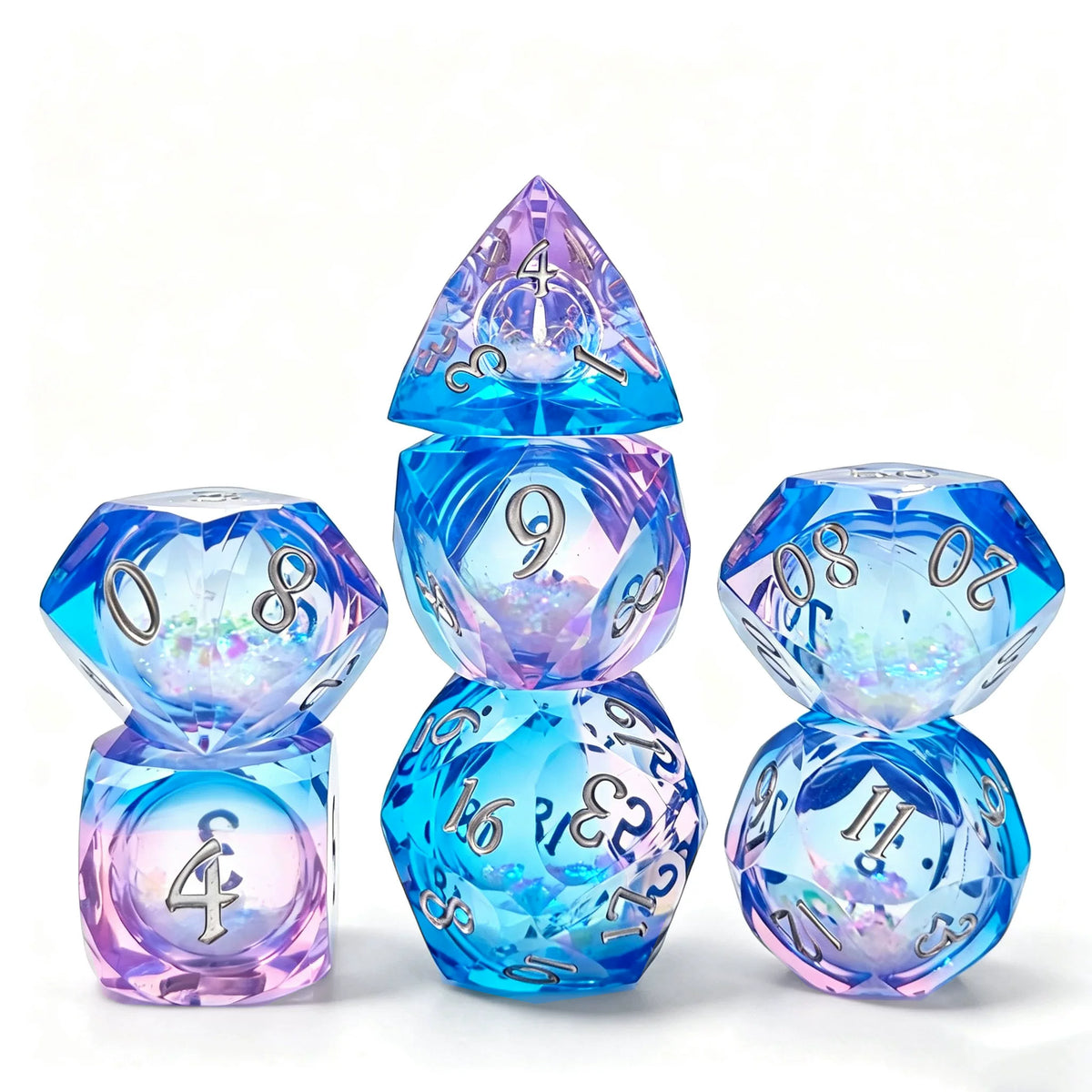 Liquid Core Quicksand Resin DND Dice Set for Dungeons & Dragons TRPG RPG Tabletop Gaming