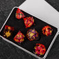 Demon Eye Polyhedral Dice Set for DND & COC Tabletop RPG, Fantasy D20 D6 Gaming Dice with Box