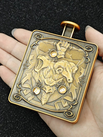 Novelty Cthulhu 3-Headed Monster Press Spinner Metal Dice, 7-in-1 Gyro Roulette D20 Polyhedral Dice for COC DND RPG Tabletop Board Game