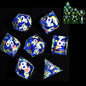LuxeRoll Handmade Resin DND Dice Set with Gift Box - 7-Piece Sharp Edge Polyhedral RPG Tabletop Gaming Dice