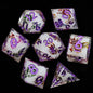 LuxeRoll Handmade Resin DND Dice Set with Gift Box - 7-Piece Sharp Edge Polyhedral RPG Tabletop Gaming Dice